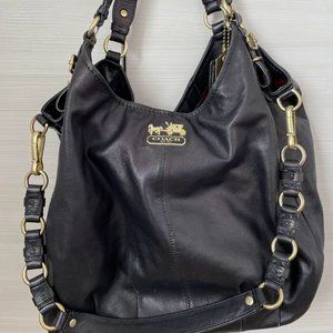 2010 Coach Madison XL Black Leather Shoulder Bag